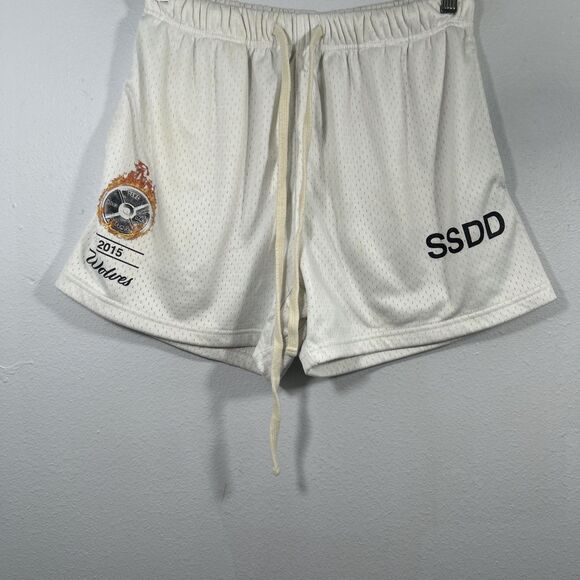 Darc‎ Sports SSDD Shorts Mens Small Off White Mesh Everyday - Picture 1 of 7